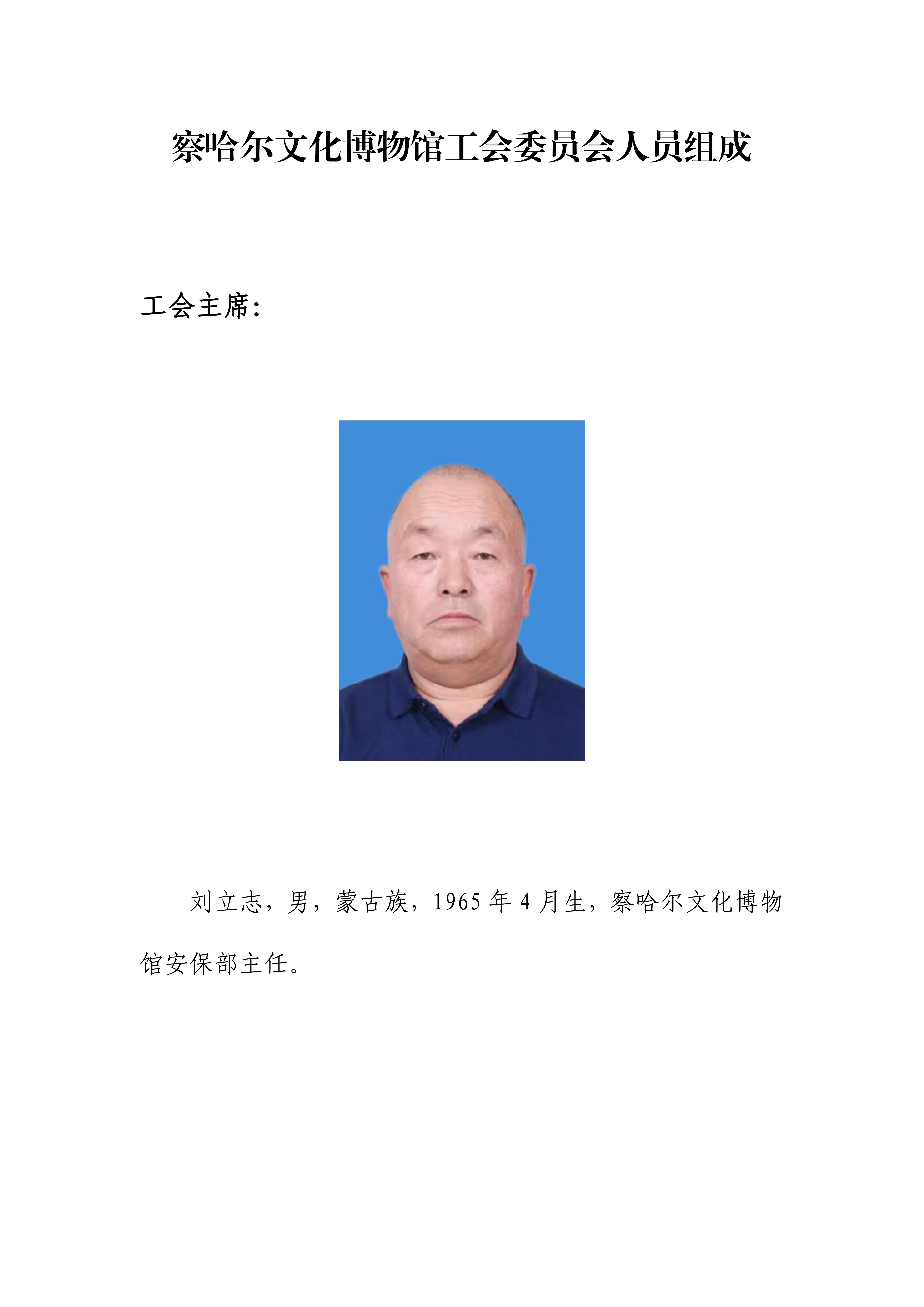 察哈尔文化博物馆工会委员会人员公示